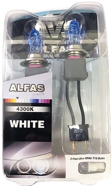 

Лампа накаливания AVS Alfas +130% 4300K H7+T10 2+2шт