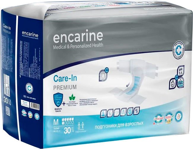 

Подгузники для взрослых Encarine Premium Jumbo 6 капель Medium (30 шт)