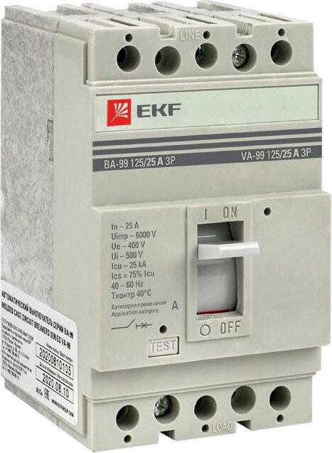 

Выключатель автоматический EKF PROxima ВА-99 800/630А 3P 35кА mccb99-800-630