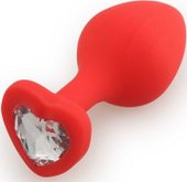 Silicone Butt Plug Heart Shape Medium красный/прозрачный 39807