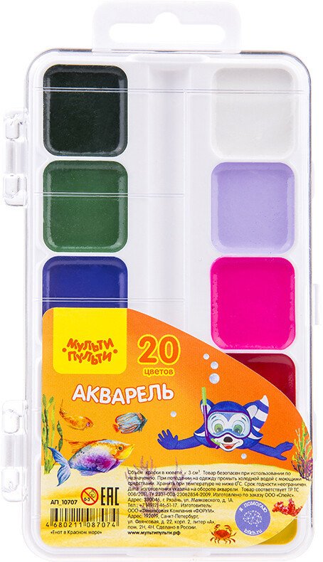 

Акварельные краски Мульти-пульти Енот в Красном море АП_10707 (20 цв)