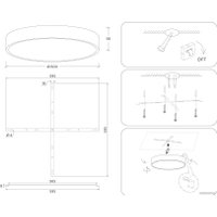 Светильник-тарелка Ambrella light Air Alum FV5537 BK