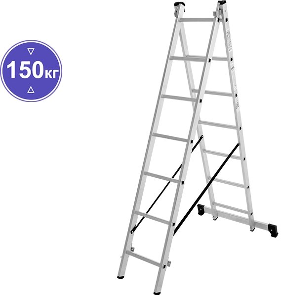 

Лестница-стремянка Новая высота NV 122 алюминиевая двухсекционная 2x7 ступеней