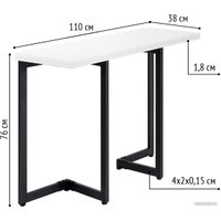 Кухонный стол Millwood Арлен 1 38/76x110x76 (белый/металл черный)