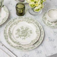 Чашка с блюдцем AksHome Blossom 250мл (керамика/зеленый)