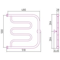 Полотенцесушитель Сунержа Лира+ 500х500 31-4011-5050 в Гомеле