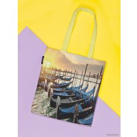 Сумка шоппер JoyArty Гандолы на рассвете ткань под лен bsh_37903