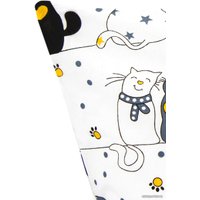 1.5-спальный комплект постельного белья Amarobaby Time to Sleep Котики AMARO-3403-KB (белый/синий)