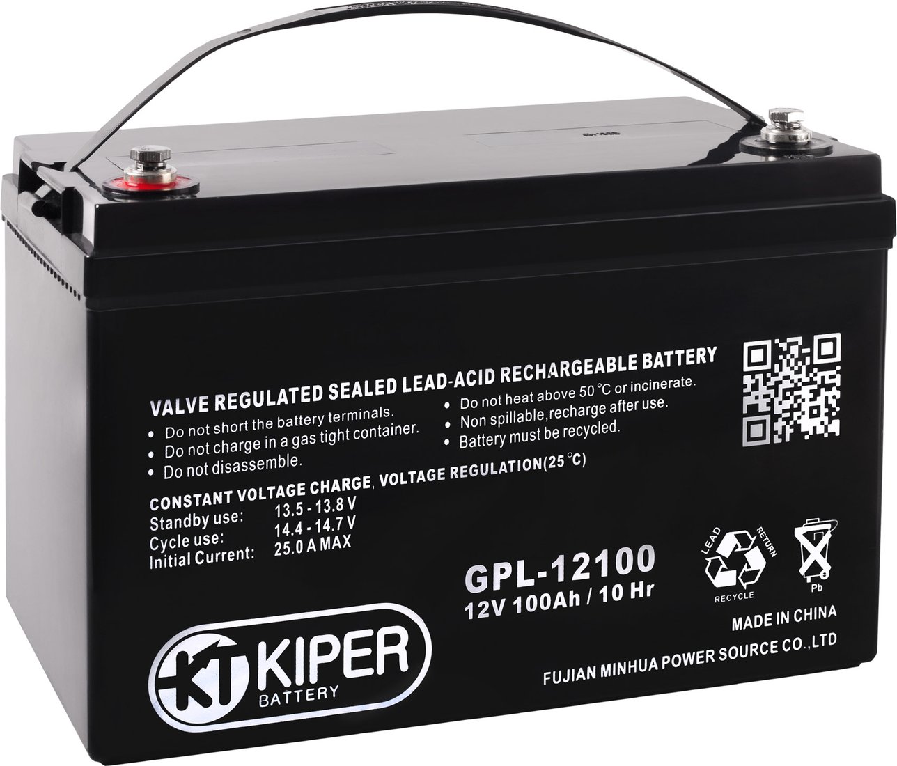 

Аккумулятор для ИБП Kiper GPL-121000 (12В/100 А·ч)