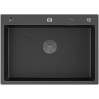 Кухонная мойка ARFEKA ECO AR 700*500 POP-UP BLACK PVD NANO DECOR
