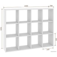 Стеллаж Кортекс-мебель Дельта-12 км.02542 140x105 (белый)