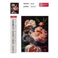 Алмазная мозаика  Феникс+ Пионы и змея 68638