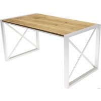 Кухонный стол Buro7 Лофт 150 (классика, дуб натуральный/белый)
