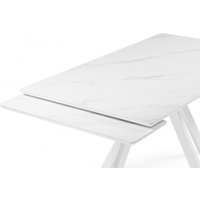 Кухонный стол Notta Вилли 140/200x80 (белый мрамор/белый)