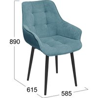 Стул Трия Шато конус Т2 (черный муар/велюр бирюзовый)