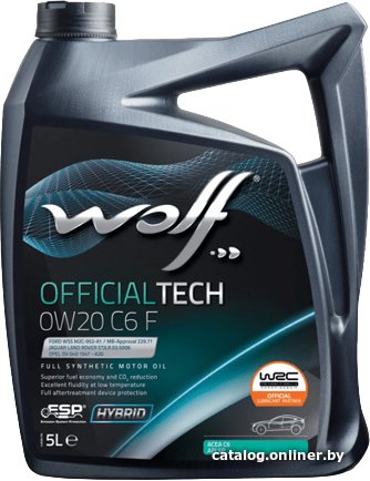 Моторное масло Wolf OfficialTech 0W-20 C6 F 5л