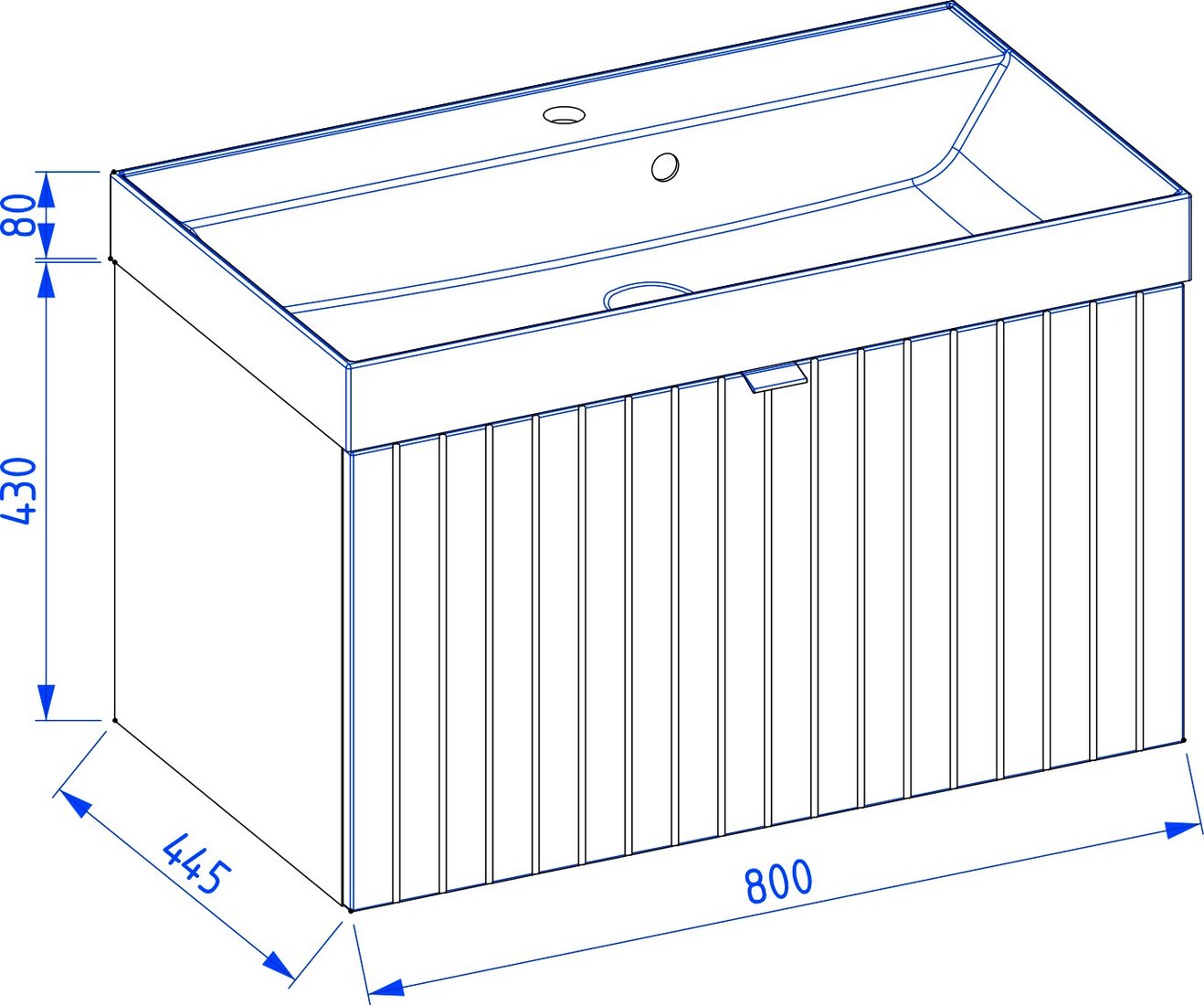 

Lauter Тумба под умывальник Melisa 80 (серо-зеленый п/мат/искусственный мрамор)