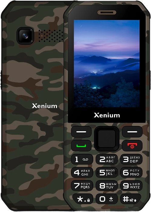 

Кнопочный телефон Philips Xenium X300 (зеленый камуфляж)