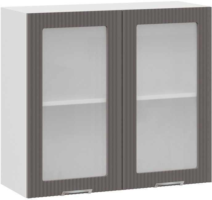 

Шкаф навесной Трия Кимберли 1В8С (белый/муссон)