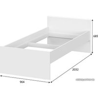 Кровать NN мебель Токио 90x200 00-00106113 (белый текстурный)