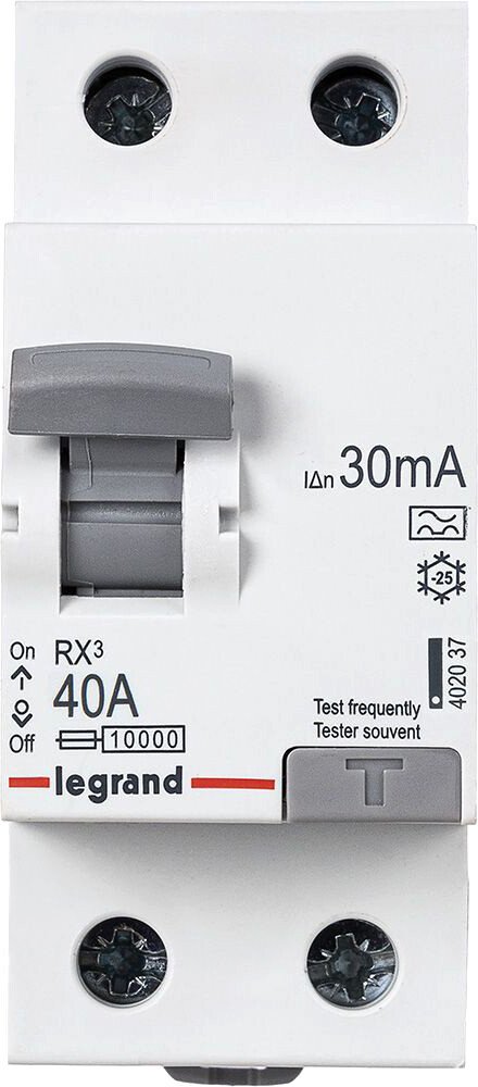 

Устройство защитного отключения Legrand RX3 2P 40A 10kA 30mA A 402037