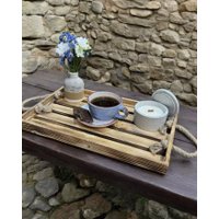 Поднос Florbox Деревянный декоративный с ручками 42x26x3 см (обжиг)