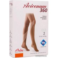 Чулки компрессионные Aries Avicenum 360 с резинкой и открытым носком 9999 (L, long)