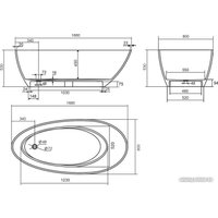 Ванна Aqua de Marco Calipso 168x79 1168WCAL
