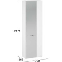 Шкаф распашной Трия Глосс 366 СМ-319.07.017 (белый жемчуг/белый глянец)