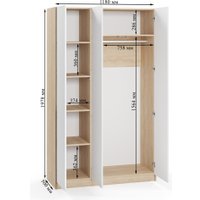 Шкаф распашной Soma Lord Lite 120x200 (дуб сонома/белый)