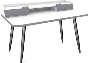 Стол Sheffilton SHT-TU14/TT31 120/65 ЛДСП (черный муар/белый шагрень/серый)