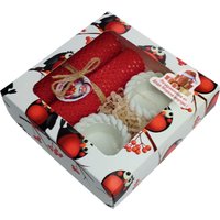 Подарочный набор Вендитио Ozarich Снегири Новогодний с 2-мя свечами и подсвечниками (красный)