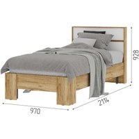 Кровать Стендмебель Хелен КР 01 90x200 (белый/дуб крафт золотой)