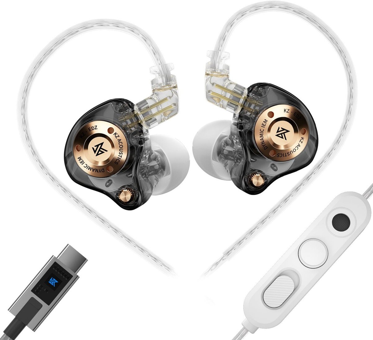 Наушники KZ Acoustics EDZ USB Type-C (с микрофоном, черный)