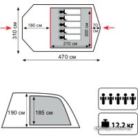 Кемпинговая палатка TRAMP Baltic Wave 5 v2