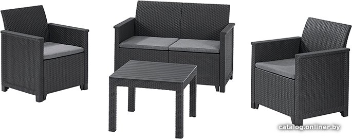 Набор садовой мебели Keter Elodie 2 Seater 253948 (графит)