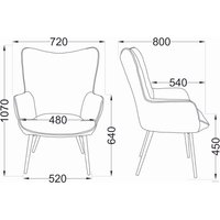 Интерьерное кресло AksHome KENZO 89978 (белый мех Teddy/черный)