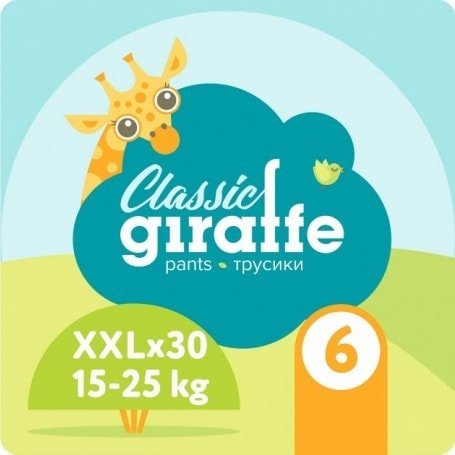 

Трусики-подгузники Lovular Giraffe Classic XXL 15-25 кг (30 шт)