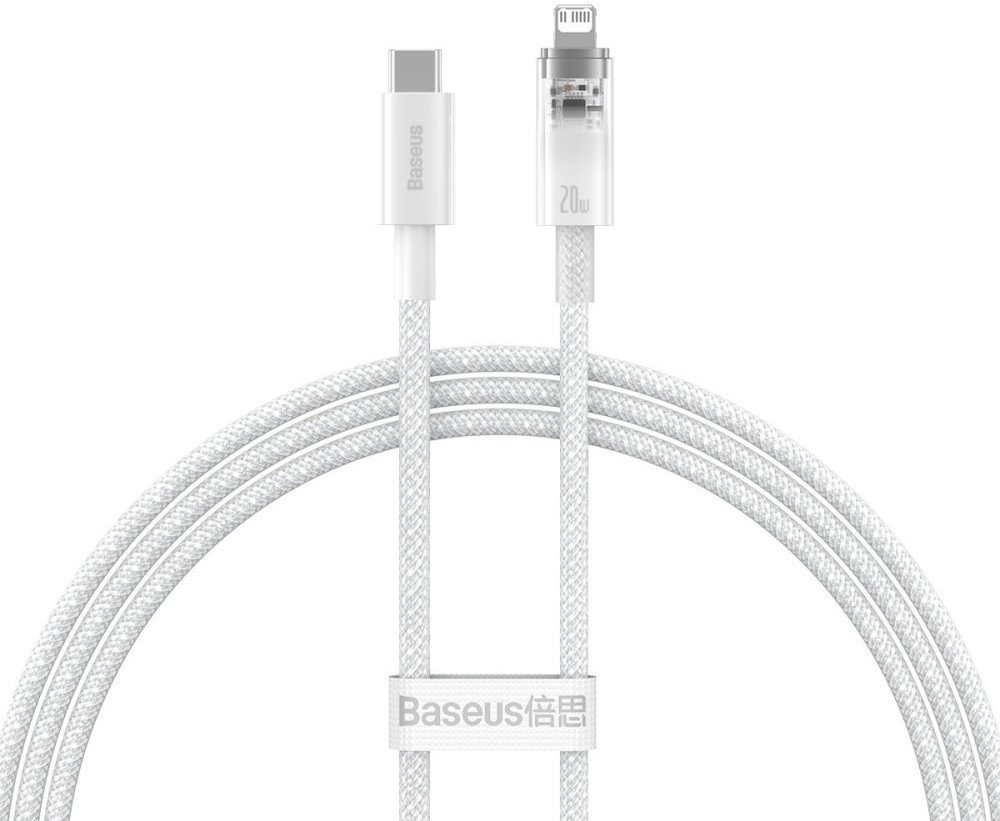 

Кабель Baseus Explorer Series Fast Charging Cable with Smart Temperature Control 20W USB Type-C - Lightning (1 м, белый)