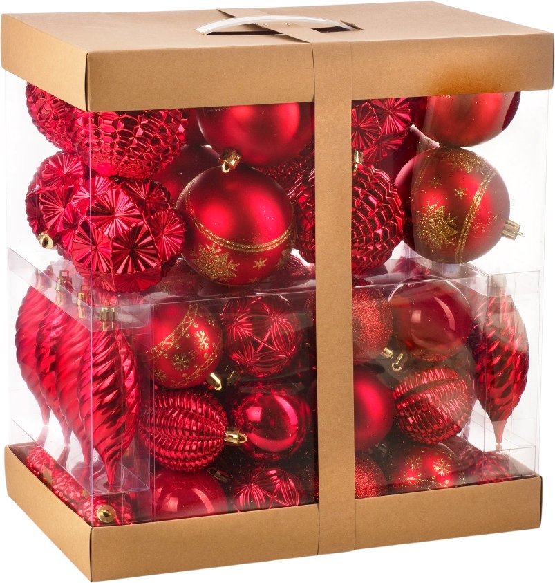 

Елочная игрушка Ausini XK-040 (красный, 78шт)