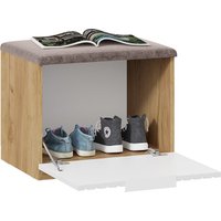 Тумба для обуви Трия Хилтон №4 251067 (дуб крафт золотой/белый матовый)