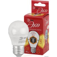 Светодиодная лампочка ЭРА ECO LED P45 E27 8 Вт 2700 К