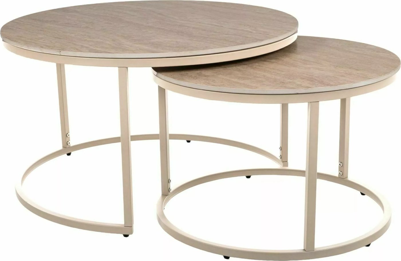 Журнальный столик Signal Ferrante K (2 шт, травертин/кашемир)