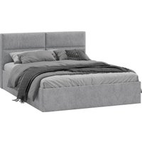 Кровать Трия Глосс универсальная с ПМ тип 1 140x200 (микровелюр Wellmart Silver)