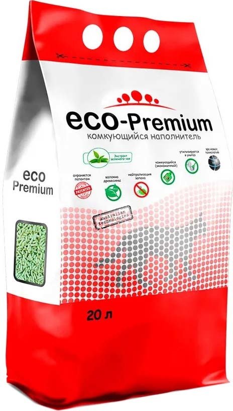 

Наполнитель для туалета Eco-Premium с ароматом зеленого чая 20 л