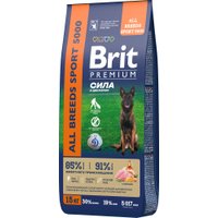 Сухой корм для собак Brit Premium Dog Adult Sport 5000 с курицей 15 кг