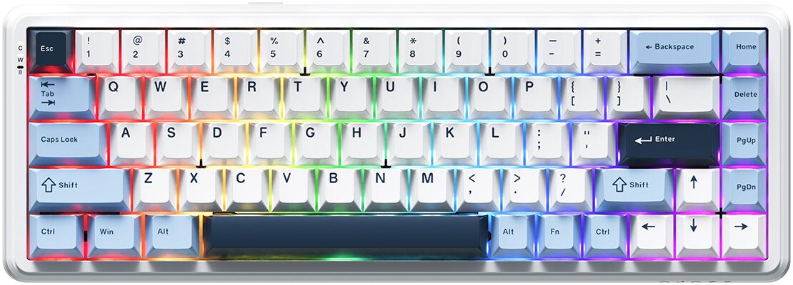 

Клавиатура Ajazz AK680 Max (8+1K) (белый/голубой/темно-синий)