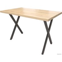 Кухонный стол Millwood Лофт Хьюстон Light 130x80 (36 мм, золотой Craft/черный)