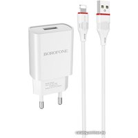 Сетевое зарядное Borofone BA20A Lightning (белый)