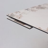 Кухонный стол Lepremo AV 2119 МДФ+керамика раздвижной 1200-1800x800 (белый глянцевый Pandora/черный)